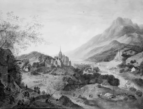 Jan Griffier I, Mountain Scenery with River