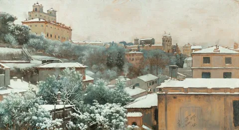 Charles Caryl Coleman, View of the Pincio in Rome, with the Villa Medici and the Trinita Dei Monti