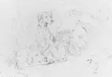 Alvan Fisher, Scene with Dogs (from McGuire Scrapbook)