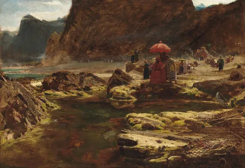 Albert Goodwin, The Sultan and his camp by the enchanted ...