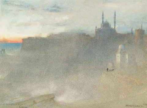 Albert Goodwin, The Mosque of the Citadel, Cairo - Albert Goodwin