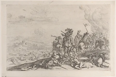Jacques Courtois, Aiding the wounded after a battle