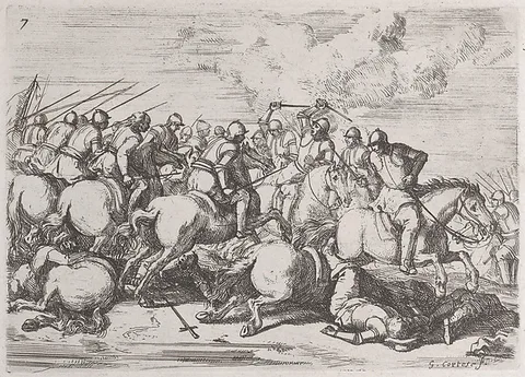 Jacques Courtois, Plate 7: shock of a cavalry