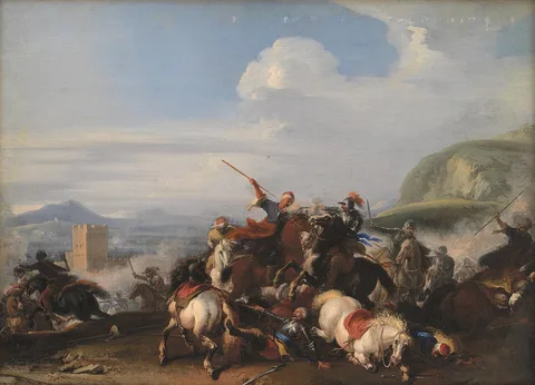 Jacques Courtois, Battle Scene with Turkish Cavalry