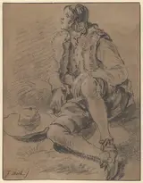 Jan Miel, A Young Man Seated on the Ground