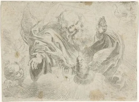 Jan Miel, God de Vader met de duif van de Heilige Geest