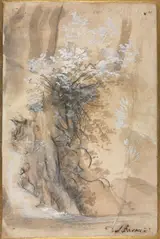 Federico Barocci, Flowering Bush above an Eroded Bank