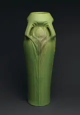Artus Van Briggle for Van Briggle Pottery, Vase with peacock feathers