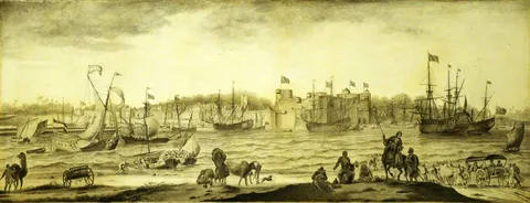 Ludolf Backhuysen, A Dutch settlement in India