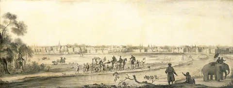 Ludolf Backhuysen, A Dutch settlement in India viewed from the land