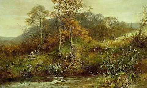 David Bates, Autumn River Scene, The Brook