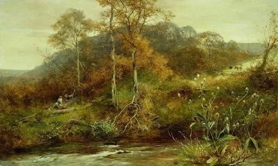 David Bates, Autumn River Scene, The Brook