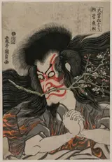 Utagawa Kunisada 'Toyokuni Iii', Ichikawa Danjuro VII as Kan Shojo in the Mt. Tenpai Scene, from the series Famous Kabuki Plays