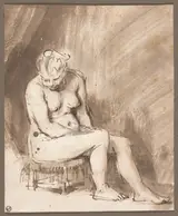 Rembrandt, Seated Female Nude