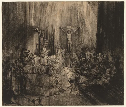Rembrandt, Christ Crucified Between the Two Thieves: 'The Three Crosses'