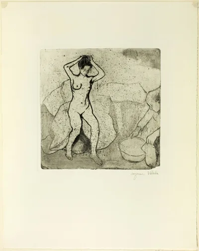 Suzanne Valadon, Catherine Prepares the Bath and Louise, Nude, Fixes her Hair