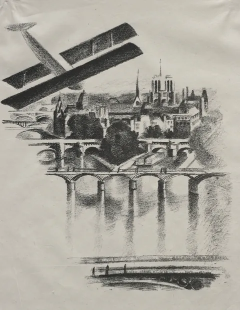 Robert Delaunay, Allo Paris:  The Bridges of Paris and Notre-Dame