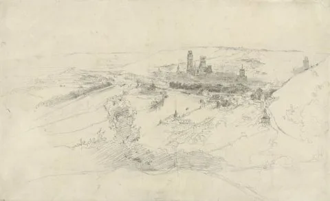 Théodore Rousseau, Rouaan temidden van heuvels langs de Seine