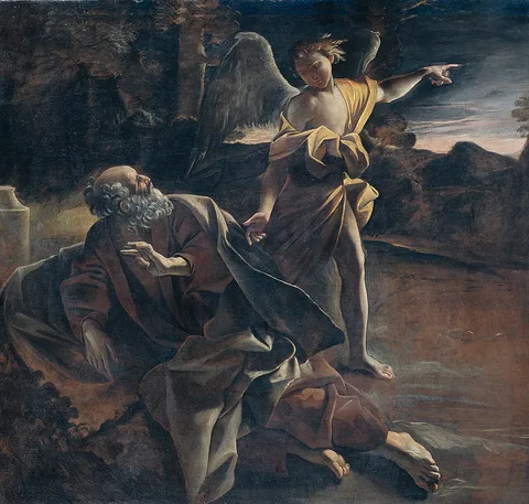 Giovanni Lanfranco, The Prophet Elijah in the Desert Awakened by an Angel