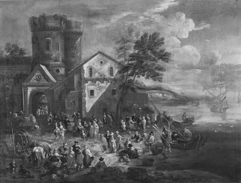 Mathys Schoevaerdts, Market Place near a Town Gate