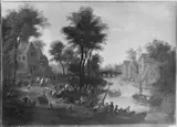 Mathys Schoevaerdts, Fruit Market near a River