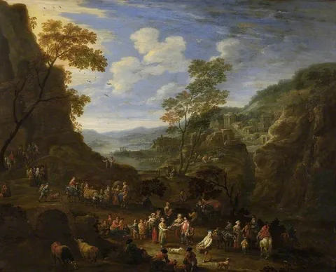 Mathys Schoevaerdts, Landscape with pleasure party