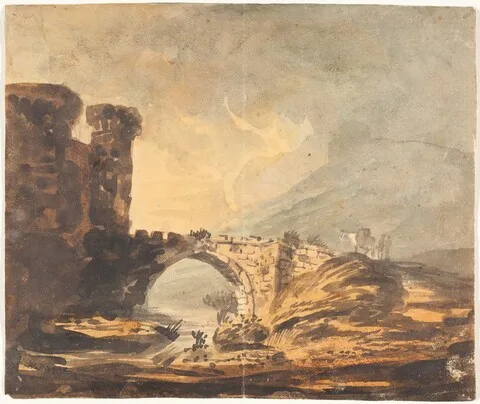 William Payne, Landscape with a Castle and Bridge