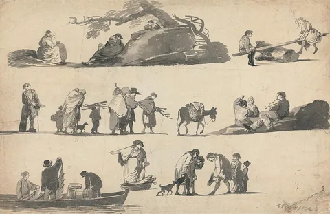 William Payne, Sheet of Figure Sketches