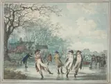 Julius Caesar Ibbetson, Skaters on the Serpentine in Hyde Park