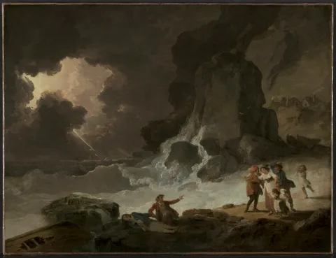 Julius Caesar Ibbetson, A Storm Behind the Isle of Wight