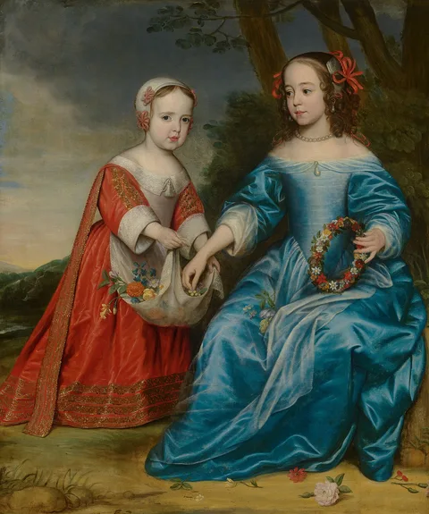 Gerrit van Honthorst, Portrait of William III, Prince of Orange, and Maria, Princess of Orange, as Children