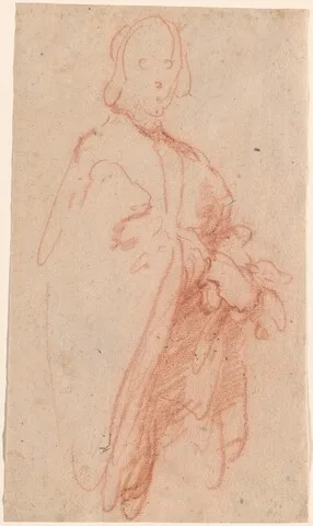 Bernardo Strozzi, A Standing Man with Cloak and Gloves