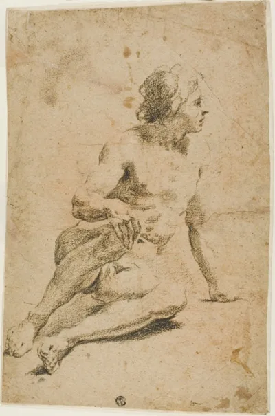 Carlo Cignani, Seated Male Nude