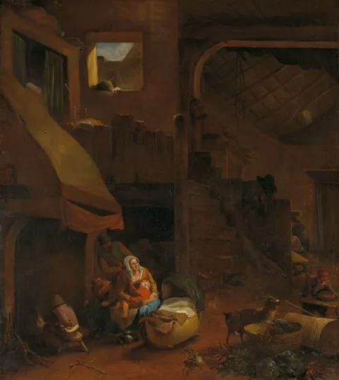 Hendrick Mommers, Interior of a peasant hut
