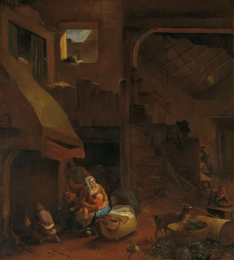 Hendrick Mommers, Interior of a peasant hut