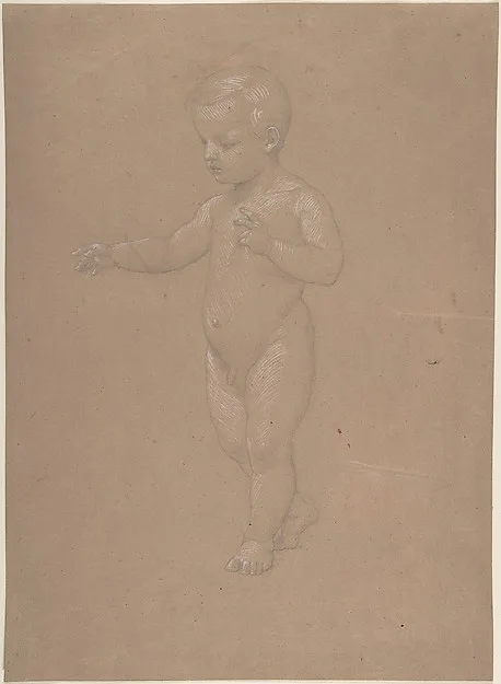 Anselm Feuerbach, Nude Boy, Walking to the Left