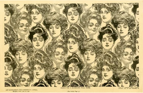 Charles Dana Gibson, Design for a Bachelor's Wallpaper