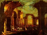 Andrea Locatelli, Roman Ruins with Mounted Knights