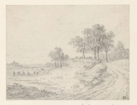 Georges Michel, Landschap met zandweg en bomen