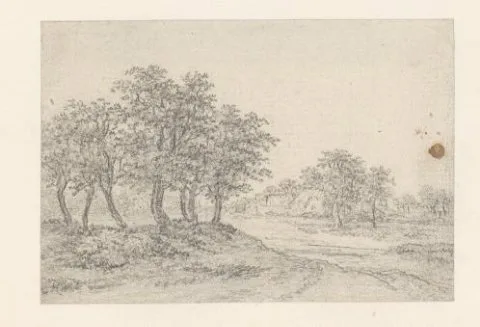 Georges Michel, Landweg met boerderij in het verschiet