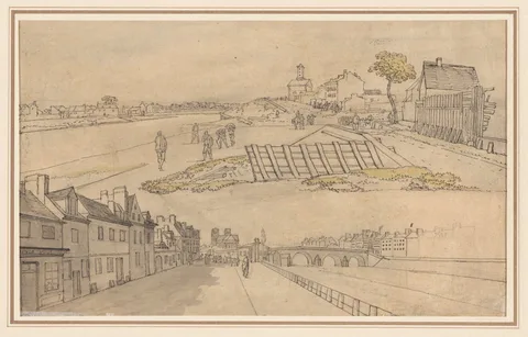 Georges Michel, Two Views of Paris (verso)