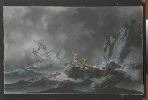 Jean-Baptiste Pillement, A Shipwreck in a Storm