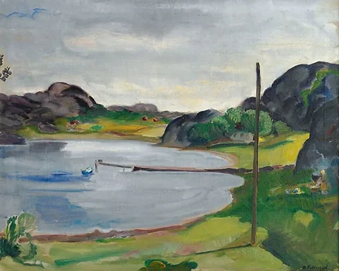 Bernhard Folkestad, A bay with a rowing boat