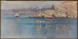 Lea von Littrow, Maritime landscape with mountains