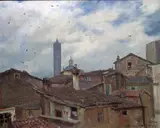 Gudmund Stenersen, View over Roofs in Siena