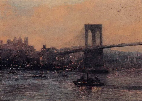 Edward Willis Redfield, Brooklyn Bridge at Night