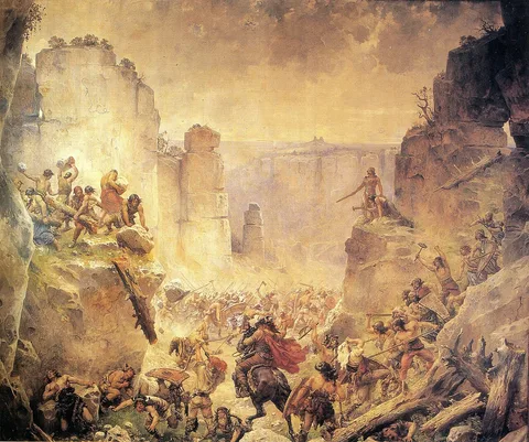 Václav Jansa, Slaughter of the Saxons under Hruba Skála