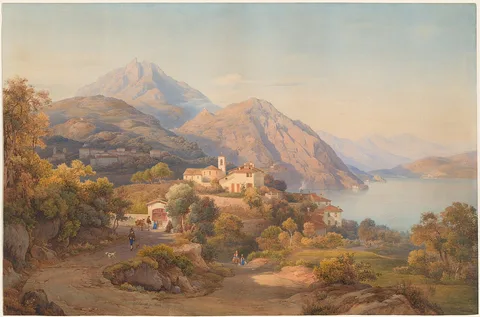 Salomon Corrodi, A Summer Evening at the Lago Maggiore