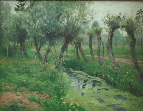 Friedrich Schwinge, Pollard willows at the brook near Altenwerder
