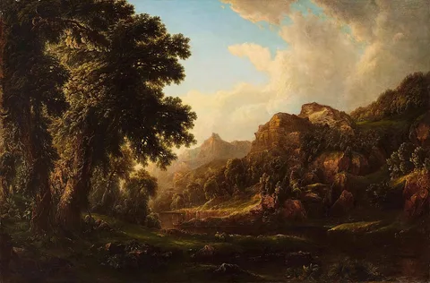 William Mason Brown, Landscape with Two Indians